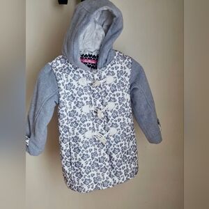Westbound Kid Toddler Girl Peacoat Winter Coat Jacket - Size 3T Gray & B…